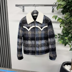 Amiri Plaid Zipped Trench Jacket